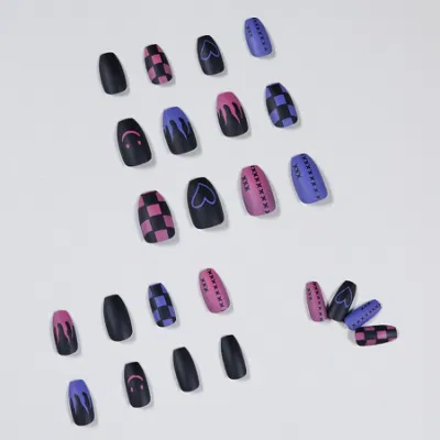 Free Sample Wholesale Various Color Custom Long Press on Nails for Women