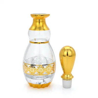 Gold UV Attar Fancy Bottle Essential Oil Bottle Empty Attar Oud Oil Bottle with Glass Material Stick