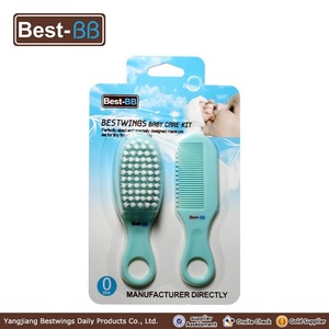 grooming kit for baby hairbrush and comb set with four color