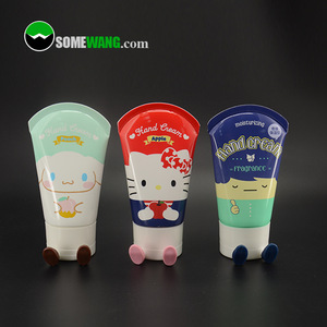 High quality empty lip tube PE plastic cream cosmetic tube with screw cap/ flip top cap.