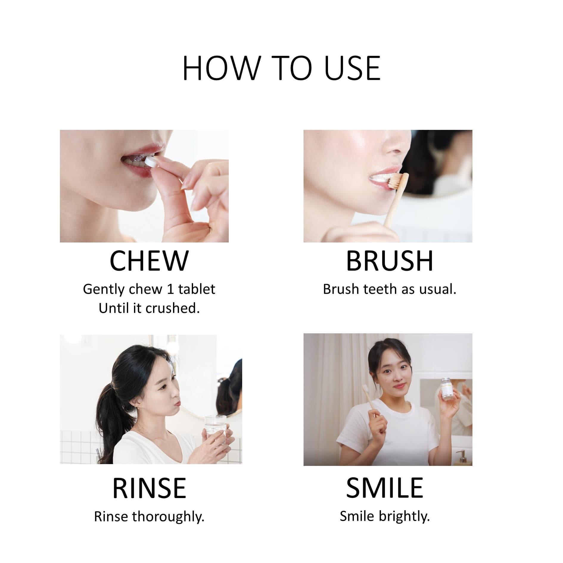 Innoble One Chew Toothpaste Tablets with Fluoride - Natural Effervescent Lemon Mint Flavor 