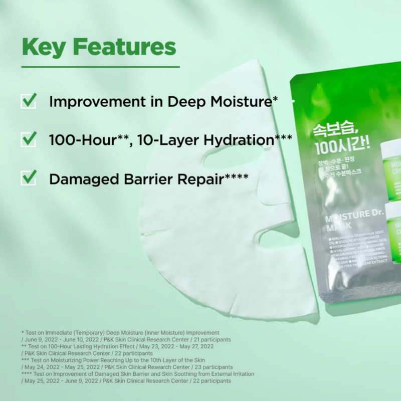 ISOI Moisture Dr. Mask Pack Hydrating Soothing Sheet Mask with Tea Tree Ceramide Hyaluronic Acid