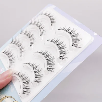 Korean Women&prime; S Group False Cross Three-Dimensional Curling Plain Face Fairy Daily Eyelashes