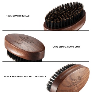 Men care Natural 100% boar bristle and Black walnut wood eco-friendly shaving brush oval beard brush