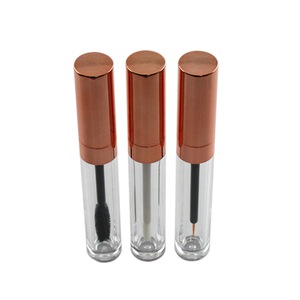 Metallic Silver Rose Gold Plastic Round Stock Empty Lip Gloss Bottle Eyeliner Container Mascara Tube