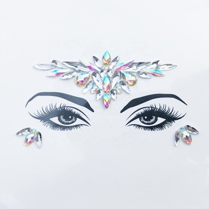 New products jeweled face mask art cosmetic glitter stick on face jewels body art for cosplay party