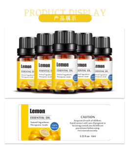 OEM ODM Natural Lemon Essential Oil Private Label Relieve Stress Aromatherapy Diffusers Body Massage Oil