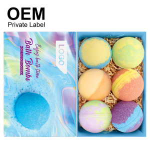 Organic Natural Premium Rainbow Bathbombs With Dry Flowers On Top Bath Bombs Gift Sets