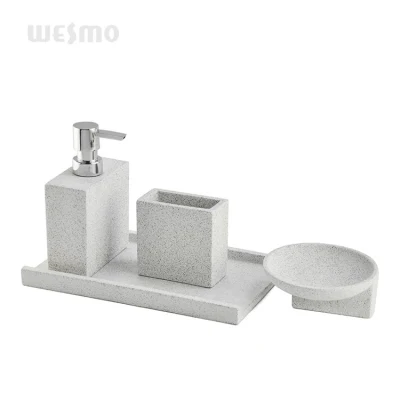 Sandstone Style Polyresin Bathroom Accessory/Bath Set/Bath Soap Dispenser