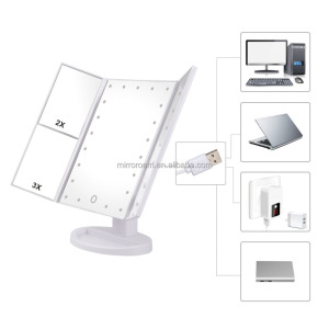 Trifold Table Led Lighted Makeup Mirror