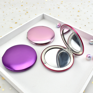 Wholesale Beautiful Pocket Mirror Folding Different Colors Makeup Mirrors Private Label Cosmetic Mirror