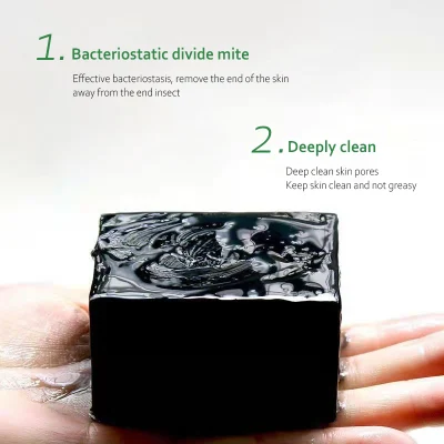 Wholesale Natural Handmade Organic Black Bamboo Charcoal Soap Cleaning Whitening Face and Body Bath Bar Hotel and Home EVA Flower Thailand Soap Beauty Skin