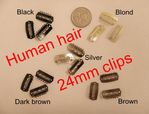 Wholesale Wig Toupee Hairpiece Snap Clips 6 teeth metal hair clips hair extension 2.4cm snap clips for hair extension