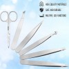 6 Pcs Stainless Steel Tweezers Set Eyebrows Tweezers Plucker Ingrown Hairs Nose Hair Trimming Tweezers Tip and Pointed