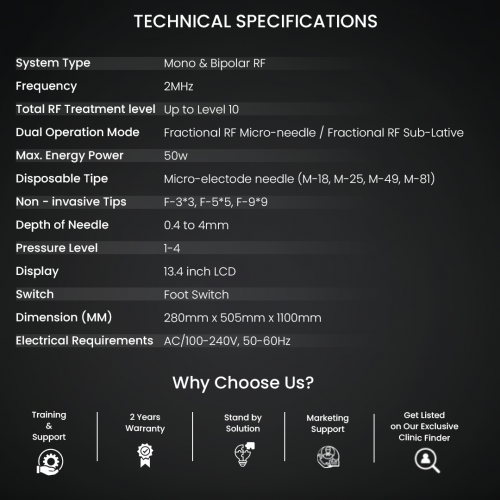 Nodd Pro V RF Microneedling Machine Fractional Radio Frequency | Skin Rejuvenation Acne Scar Removal Device | Adjustable Needle Depth