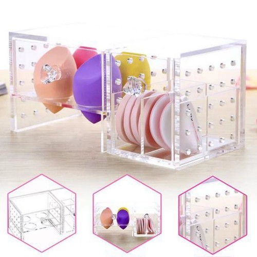New Design Makeup Sponge Holder Packaging Acrylic Beauty Sponge Plastic Holder