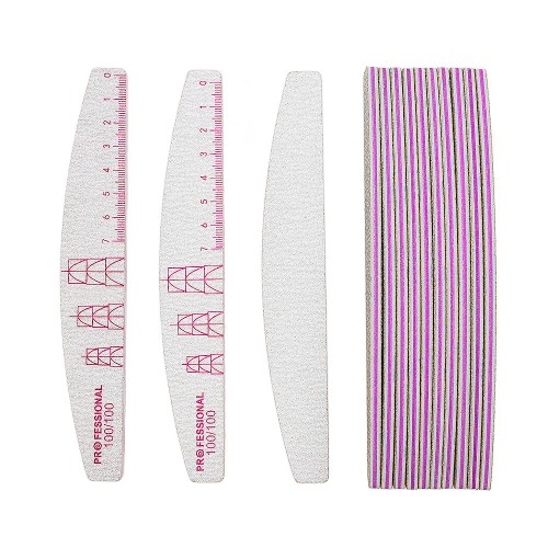 Nail File Professional Double Sided Nail Files with Extension Nail Measurement Scales