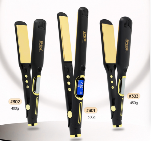 New hair straightener customized for hair salons, PTC titanium panel hair straightening clip for hair styling