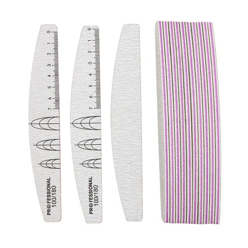 Nail File Professional Double Sided Nail Files with Extension Nail Measurement Scales