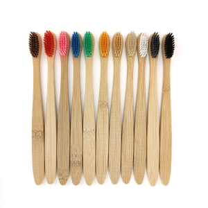 100% Natural Biodegradable Organic Custom Logo Toothbrush Colorful Reusable Bamboo Toothbrush