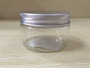 100ML/150ML/200ML Clear Bottom Aluminum Metal Cap Amber  Empty Cream Jar ,Plastic Cosmetic Jar