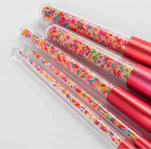 2019 New Cute Gift 5pcs Candy Makeup Brushes with Brush Set Case Your Own Brand Makeup Brush Set