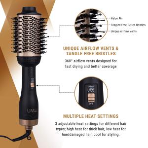 Blowout Hot air hair dryer brush One Step Volumizer Powerful Hair Massage Comb dual voltage 1000W