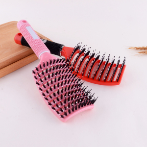 Boar bristle vent hair brush curved hair brush ,dry fast hair brush ,boar hair extension brush