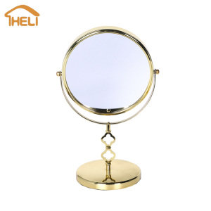 Cheap China glass mirror, metal standing makeup mirror, ladies table cosmetic mirror