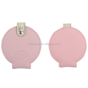 Cheap PU Leather Double Sided Mini Pocket Mirror