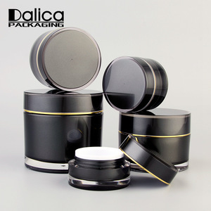 classic 0.5oz 1oz 2oz 4oz 8oz black round empty acrylic cosmetic jar