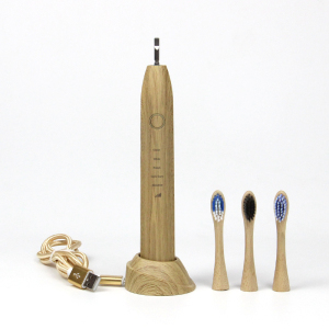 Custom Logo Natural Eco Friendly Soft Biodegradable Bamboo Charcoal Head Sonic Bambus Electrical Toothbrush Set