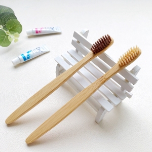 Customized logo ROHS certificate soft wool reusable biodegradable hotel bamboo toothbrush with packaging