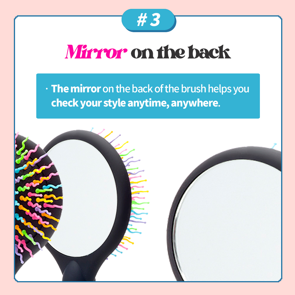 Eyecandy rainbow volume S hair brush (Medium), soft &amp; easy detangling, natural hair volume