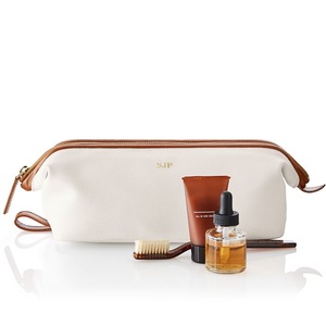 Fashion custom leather cosmetic pouch travel organizer makeup bag