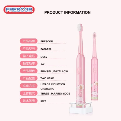 FDA Ipx7 Rechargeable Silicone Kids Sonic Toothbrush Baby Electric Toothbrush for Children