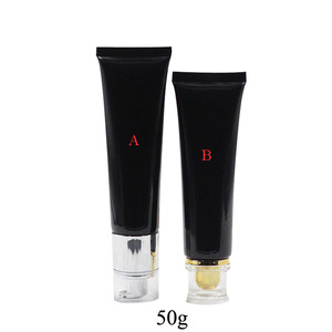 Fuyun 50ml black PE plastic hand cream cosmetic tube with flip top cap