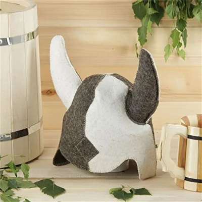 Horn-Shaped Color Matching Sheep Wool Felt Sauna Hat Russian Japanese Sauna Hat