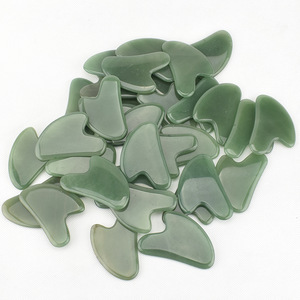 Hot sale green aventurine guasha tools scrapping  plate, gua sha board, jade beauty massage tool