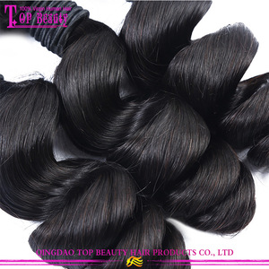 Machine make the weft can perm can dye 100% virgin human hair loose wave malaysian hair bundles