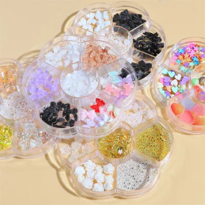 Nail Jewelry Wholesale Flower Bow Aurora Patch Bear Rhinestone Pearl Mixed Nail Decoration Drill Sequins