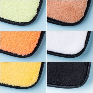 New Design 6pcs Per bag Square Shape Short Microfiber Makeup Remover Pads With Laundry Bag