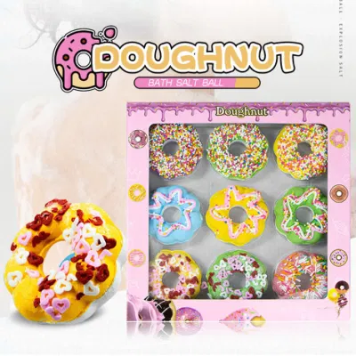 OEM Clean and Moisturizing Multicolor Cartoon Donut Set Bath Salt Ball