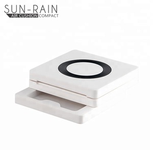 OEM square white blusher eye shadow cosmetic packaging empty compact powder case