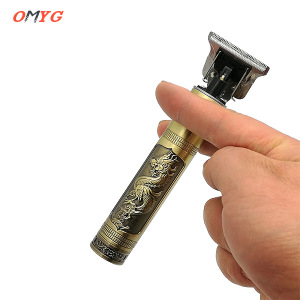 Portable Retro Carving T9 Hair Clipper Cordless Haircut Set with 4 guide combs Dragon Phoenix Buddha head Outliner Hair Trimmer