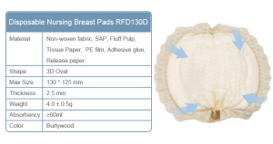 RFD130D natural wood color  Disposable Nursing Breast pads