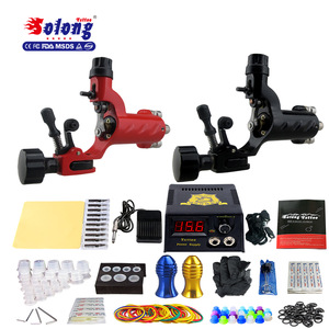 Solong Tattoo Machine Kit 2 Rotary Pro Guns Power Supply Needle Grip Tip Best Sell Good Quality Tattoo machine set
