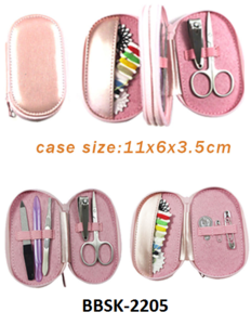 Travel outdoor adult sewing kit with manicure nail tools