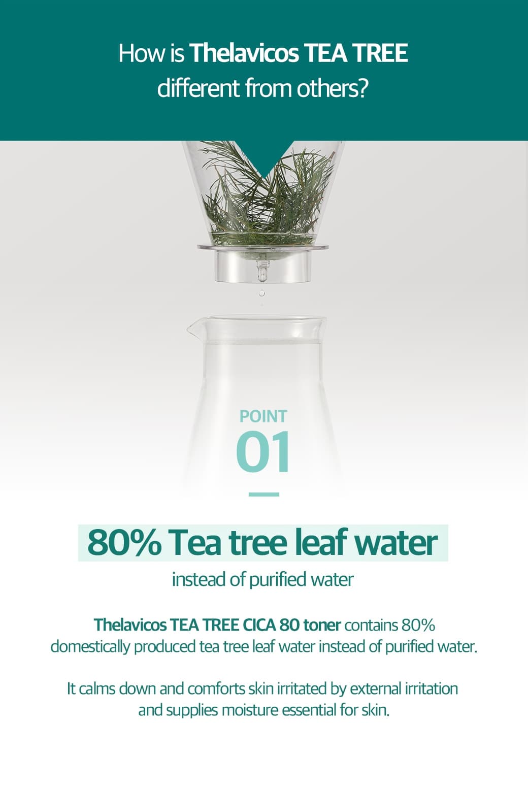 VEGAN Skin Care Tea Tree Cica 80 Toner – Soothing &amp; Sebum Balancing