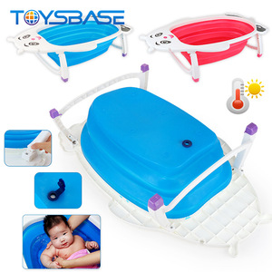 Wholesale Baby Bathing Products Supplies Bathroom Shower Set Foldable Bathtub Plastic Baby Bath Tub